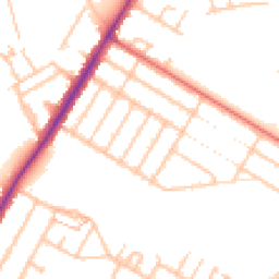 Daytime road noise heatmap for TW2 6AJ