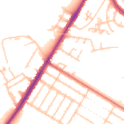 Daytime road noise heatmap for TW2 6AU