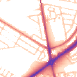 Daytime road noise heatmap for TW2 6EB