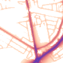 Daytime road noise heatmap for TW2 6LE