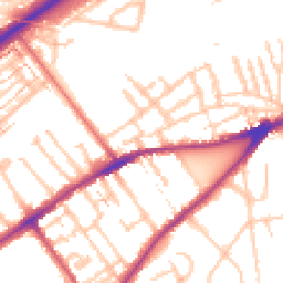 Daytime road noise heatmap for TW2 6NX