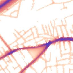 Daytime road noise heatmap for TW2 6QN