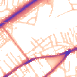 Daytime road noise heatmap for TW2 6RR