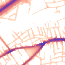 Daytime road noise heatmap for TW2 6RX