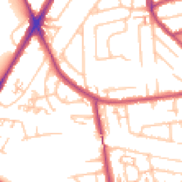 Daytime road noise heatmap for TW2 7AJ
