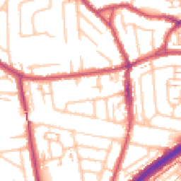 Daytime road noise heatmap for TW2 7BG