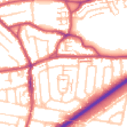 Daytime road noise heatmap for TW2 7NH