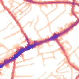 Daytime road noise heatmap for TW3 1AH