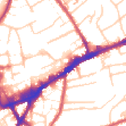 Daytime road noise heatmap for TW3 1AN