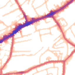 Daytime road noise heatmap for TW3 1AQ