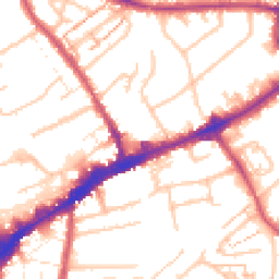 Daytime road noise heatmap for TW3 1AY