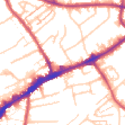 Daytime road noise heatmap for TW3 1AZ