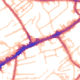 Daytime road noise heatmap for TW3 1BH