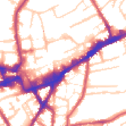 Daytime road noise heatmap for TW3 1BL