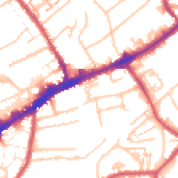 Daytime road noise heatmap for TW3 1DQ