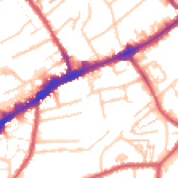 Daytime road noise heatmap for TW3 1DU