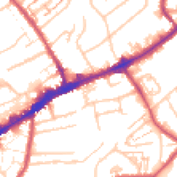 Daytime road noise heatmap for TW3 1EB
