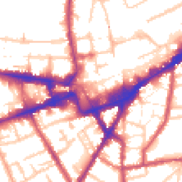 Daytime road noise heatmap for TW3 1EF