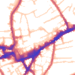 Daytime road noise heatmap for TW3 1EH