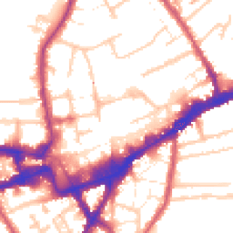 Daytime road noise heatmap for TW3 1EL