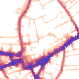 Daytime road noise heatmap for TW3 1EW