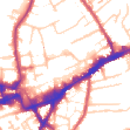 Daytime road noise heatmap for TW3 1EX