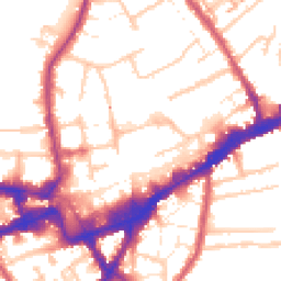 Daytime road noise heatmap for TW3 1EZ