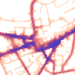 Daytime road noise heatmap for TW3 1HA