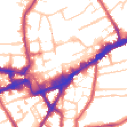 Daytime road noise heatmap for TW3 1HL