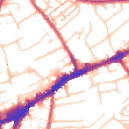 Daytime road noise heatmap for TW3 1NU