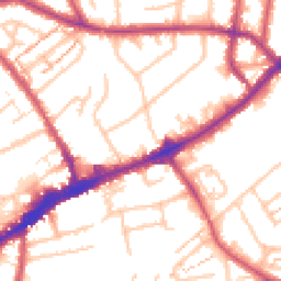 Daytime road noise heatmap for TW3 1PL
