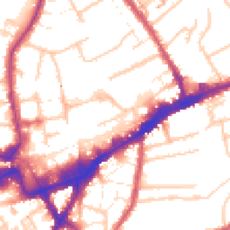 Daytime road noise heatmap for TW3 1QQ