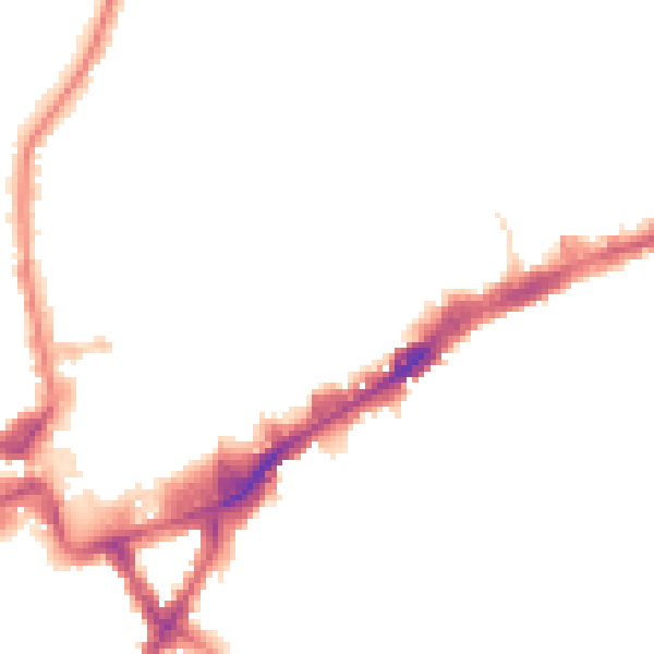 Night-time road noise heatmap for TW3 1QR