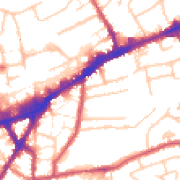 Daytime road noise heatmap for TW3 1SZ