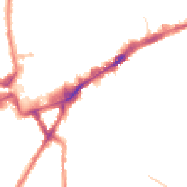 Night-time road noise heatmap for TW3 1UP