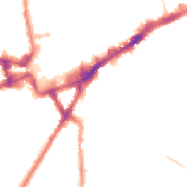Night-time road noise heatmap for TW3 1UW
