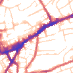 Daytime road noise heatmap for TW3 1UY