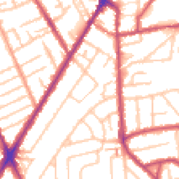 Daytime road noise heatmap for TW3 2BE