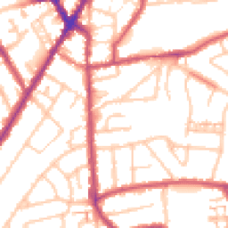 Daytime road noise heatmap for TW3 2DU