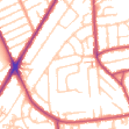 Daytime road noise heatmap for TW3 2JB