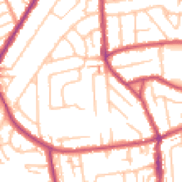 Daytime road noise heatmap for TW3 2JH