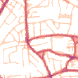 Daytime road noise heatmap for TW3 2JY