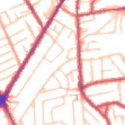 Daytime road noise heatmap for TW3 2LE
