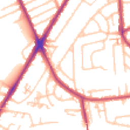 Daytime road noise heatmap for TW3 2LS
