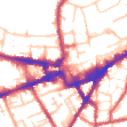 Daytime road noise heatmap for TW3 3BJ