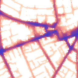 Daytime road noise heatmap for TW3 3LH