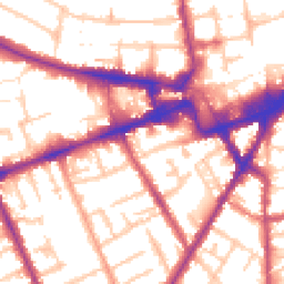 Daytime road noise heatmap for TW3 3LQ
