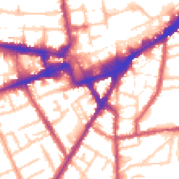 Daytime road noise heatmap for TW3 3PE