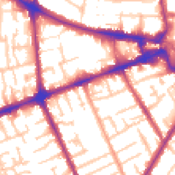 Daytime road noise heatmap for TW3 3QX