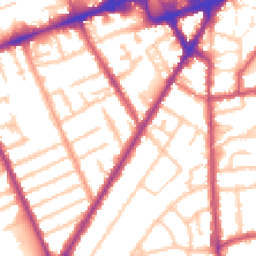 Daytime road noise heatmap for TW3 3SA